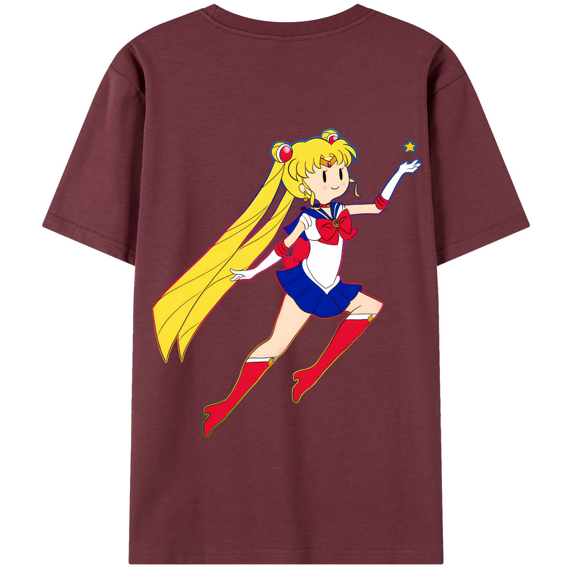 （画像用） 美少女戦士セーラームーン 月野 うさぎ つきの うさぎ Sailor Moon Tsukino Usagi 綿100％半袖Tシャツ（背面プリント）